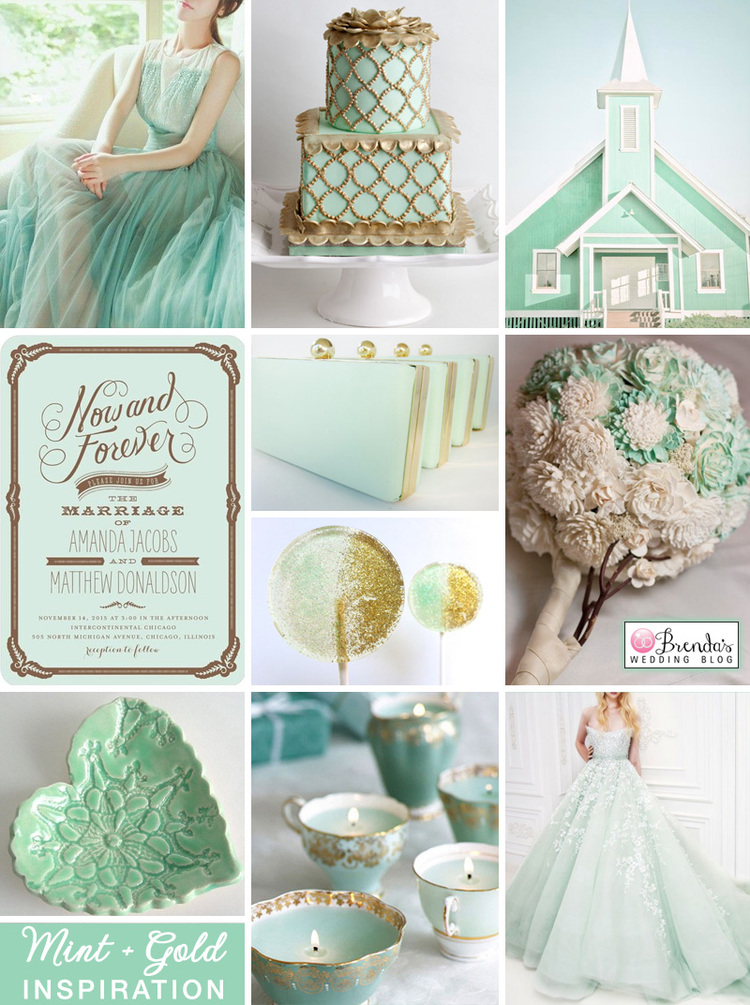 A+Dreamy+Mint+and+Gold+Wedding+Inspiration+Board